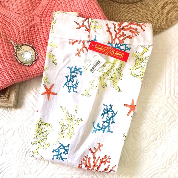 Crazy Larry Pants - NWT Crazy Larry Ankle Pants in Multi Reef